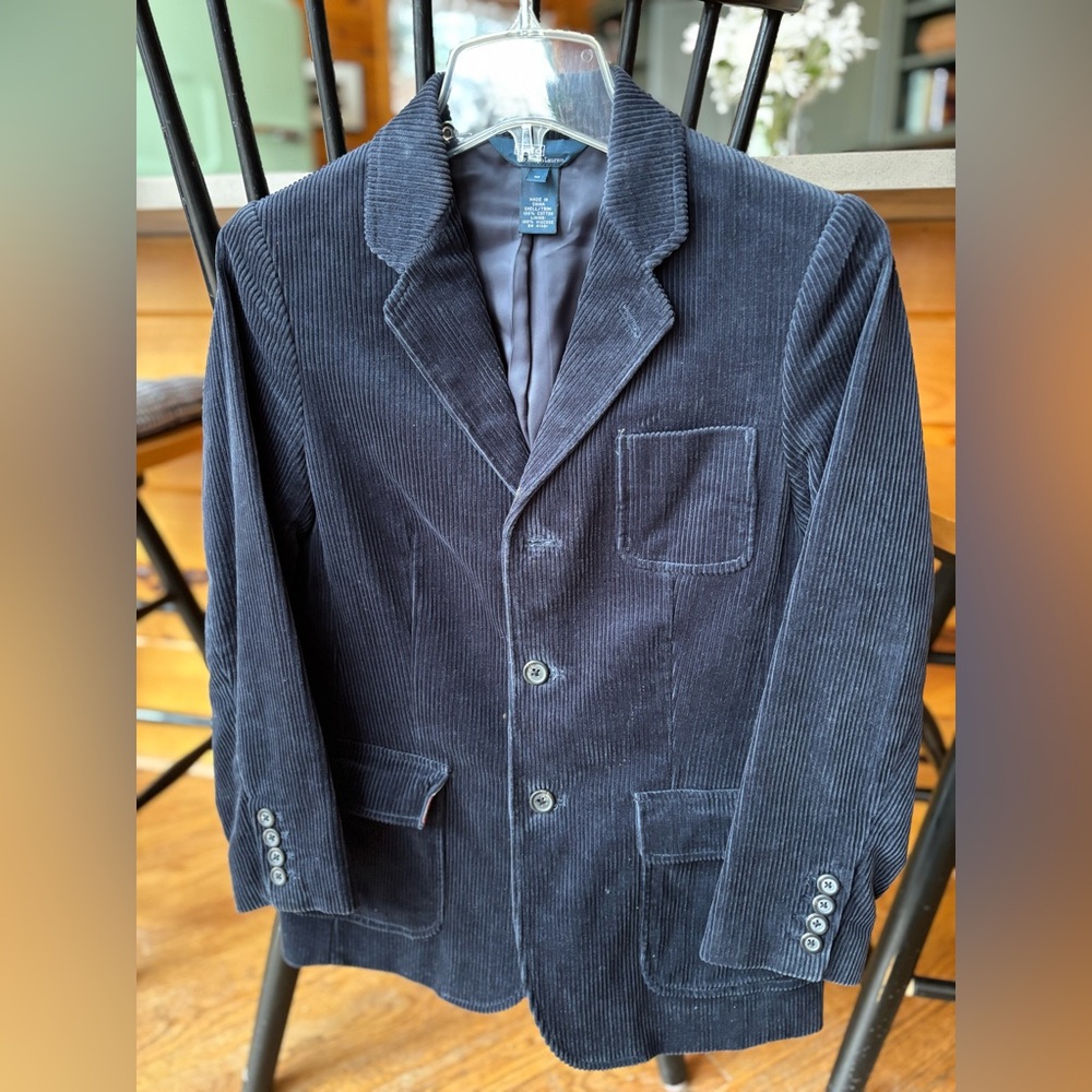 Boys Size M Navy Corduroy Sportcoat